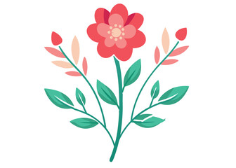 floral flowers minimal isolated flat vector pro collection illustration on white background.