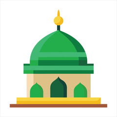 The best green mosque dome islamic ramadan color art vector