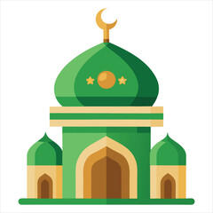 The best green mosque dome islamic ramadan color art vector