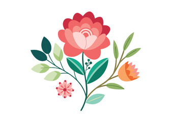 floral flowers minimal isolated flat vector pro collection illustration on white background.
