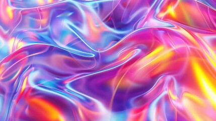 Naklejka premium Abstract image of colorful waves with smooth, flowing lines. Blurred gradient background. Concept of motion, fluidity, and modern design.