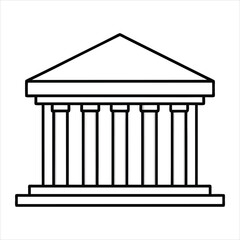 The theater building with columns line art vector