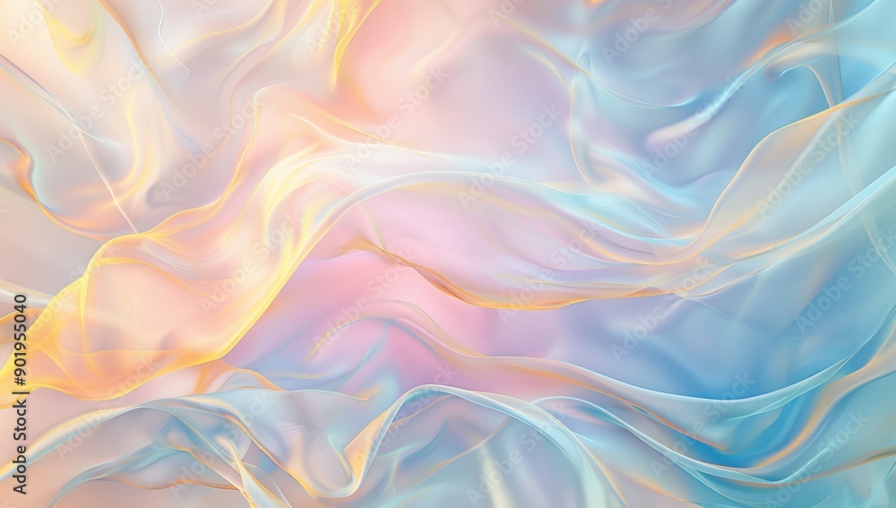 Poster a soft, flowing background with pastel colors and gentle curves, creating an ethereal atmosphere gen