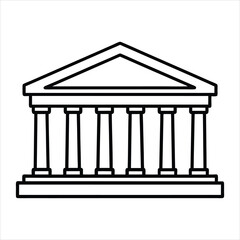 The theater building with columns line art vector