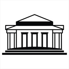 The theater building with columns line art vector