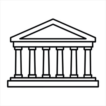 recommend clip art: The theater building with columns line art vector