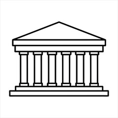 The theater building with columns line art vector
