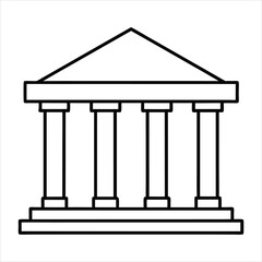 Obraz premium The theater building with columns line art vector