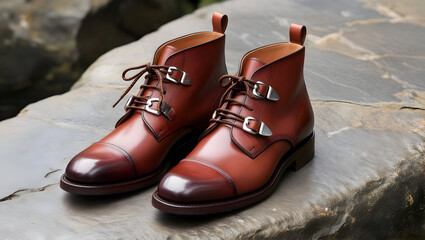 Naklejka premium Luxurious leather shoes with shiny look