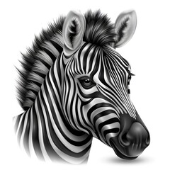 Zebra Head Vector Icon Illustration, Template Isolated On A White Background