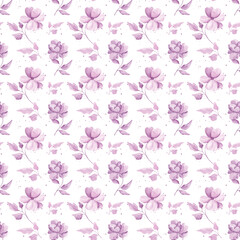 Painted watercolor monochrome flowers. Monochrome seamless watercolor pattern. Home textiles. Interior. Print for fabric. Textile. Scrubbooking. Watercolor. Italy. Turkey