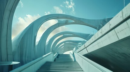 Fototapeta premium Bridge with innovative design elements