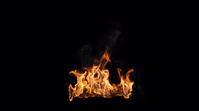 Fireplace or campfire looping with smoke, ALPHA CHANNEL for transparency, 4k 30p. Since it's a seamless loop you can make any length/duration	