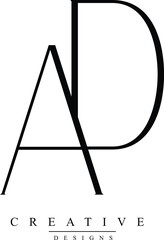 AD DA A D abstract vector logo monogram template