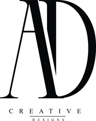 AD DA A D abstract vector logo monogram template