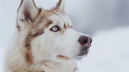Obraz premium Siberian husky on a white background