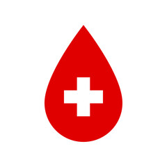 Fototapeta premium Blood drop with medical cross icon