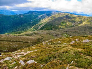 Naklejka premium hiking the GR20 trail corsica island france