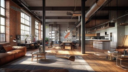 Adaptive reuse project, converting an old industrial building into modern apartments and office spaces