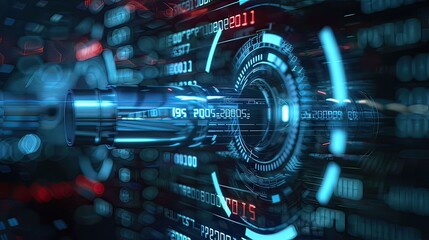 Futuristic Interface With Data Visualization and Technology Elements