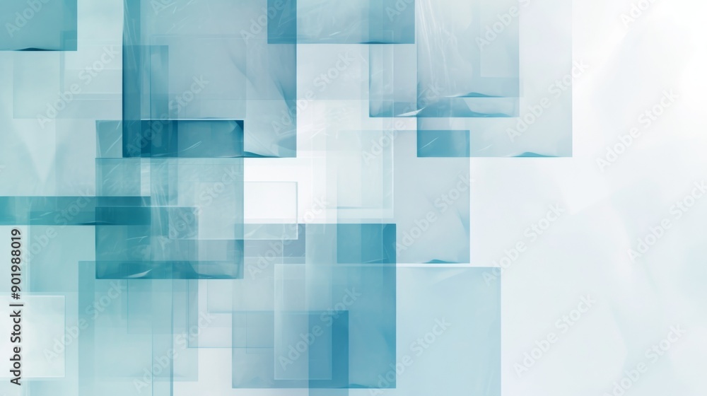 Aufkleber abstract geometric background with overlapping blue transparent squares