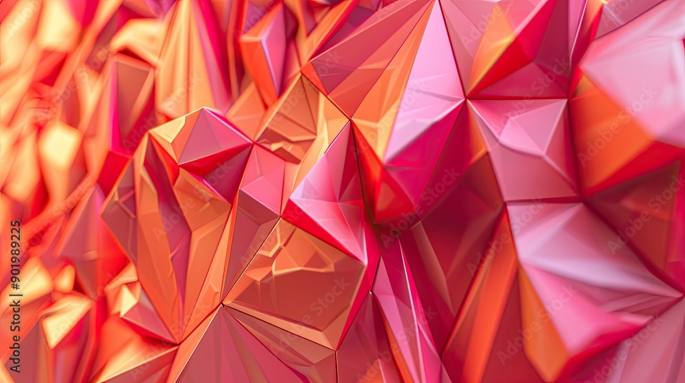 Aufkleber abstract geometric design featuring triangular shapes in gradient red and orange for digital applica