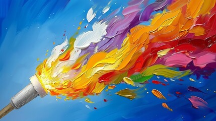 Colorful Torch Flames Artwork: Capturing the Spirit of the Olympics
