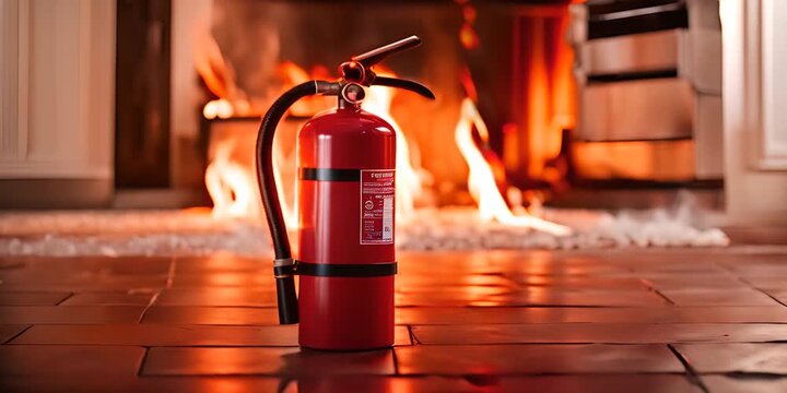 Fire extinguisher in a fire.