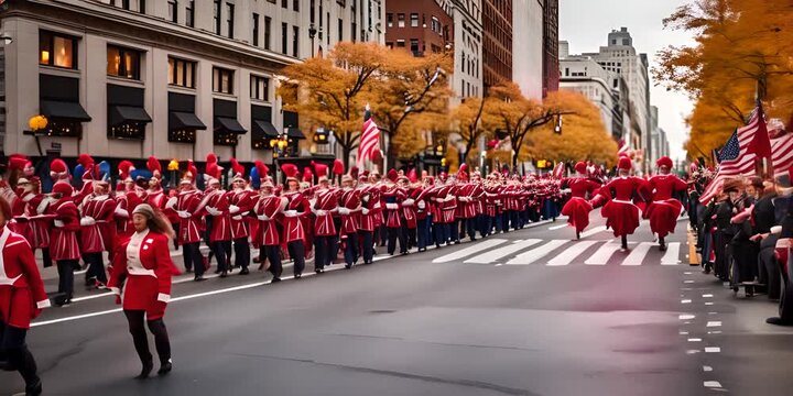 Macy's parade day in New York. Thanksgiving celebration.