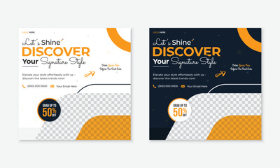 Set of editable clothing fashion sale social media post design, minimalistic square banner poster template set, trendy stylish discount promo ads sales, fashion advertising promotion marketing bundle