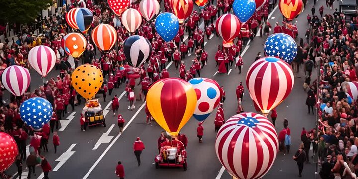 Macy's parade day in New York. Thanksgiving celebration.