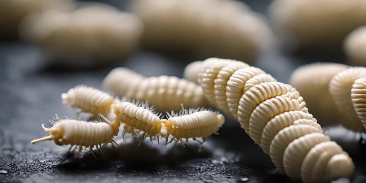 Many silkworms.