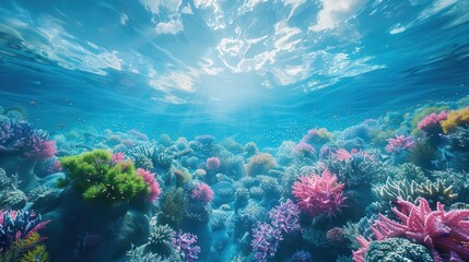 Obraz premium Representation of marine protected areas teeming with life