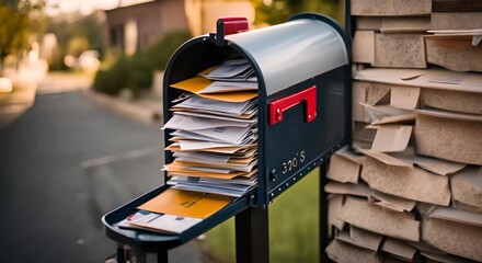 Mailbox full of letters.