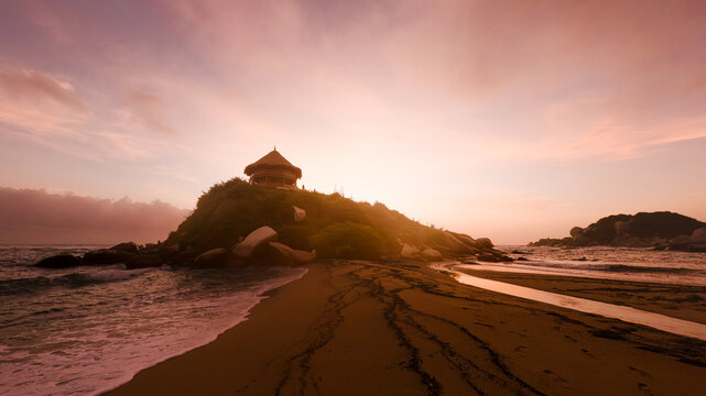 Tropical Beach at Sunrise in Cape San Juan - Tayrona National Park, Colombia