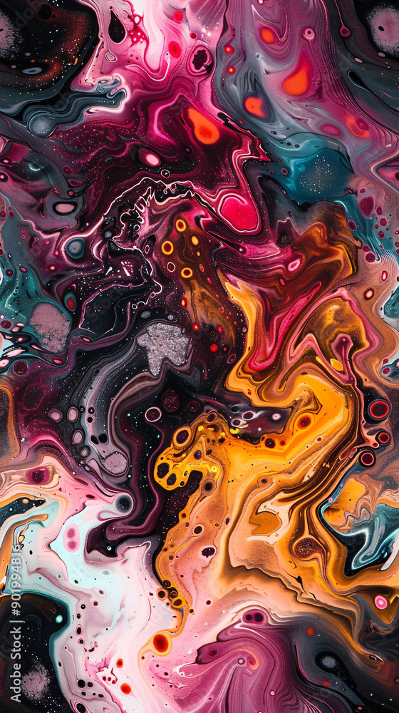 Poster abstract image featuring a mesmerizing blend of colors creating a beautiful pattern
