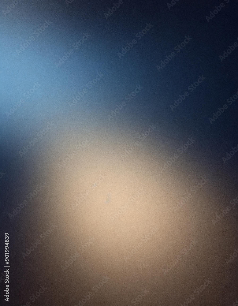 Poster serene gradient. subtle transition from dark blue to soft beige mimicking the tranquil ambiance of e