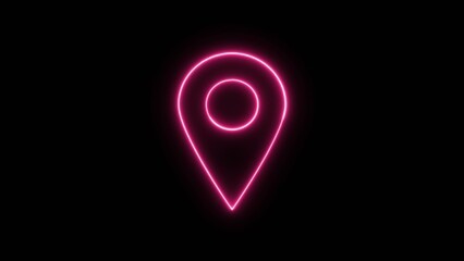 Location map pin pointer on a black background.