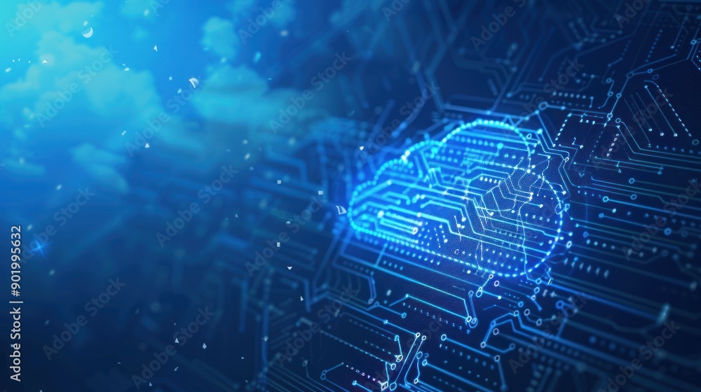 Aufkleber digital cloud computing technology abstract