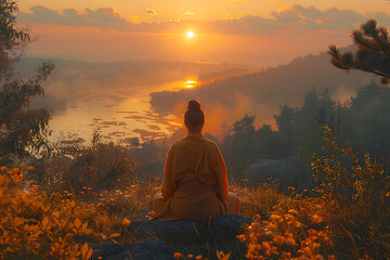 Obraz premium Shambhala, the awakening system, rooted in ancient spiritual traditions and modern mindfulness, guides individuals towards enlightenment through meditation and self-awareness
