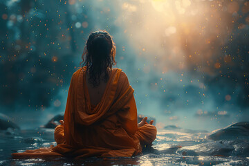 Obraz premium Shambhala, the awakening system, rooted in ancient spiritual traditions and modern mindfulness, guides individuals towards enlightenment through meditation and self-awareness