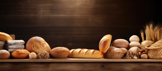 bread bakery shop or a supermarket bread section with empty price or name tag  