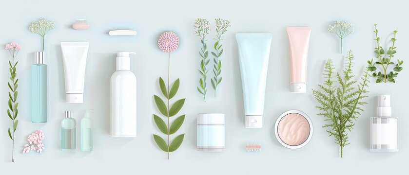 Collection of organic beauty products, Beauty routine, Natural and eco-friendly skincare