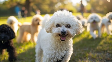 Bichon Frise with other dogs