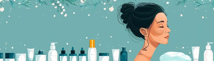 Woman doing a hair mask treatment, Beauty routine, Deep conditioning and repair