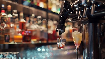 Robot bartender mixing drinks with precision 