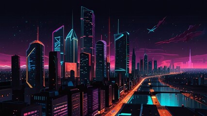 country skyline at night background