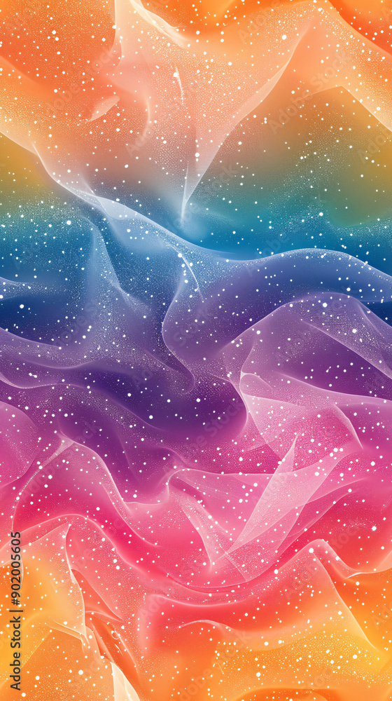 Aufkleber abstract colorful background with wavy fabric and glitter, forming a seamless pattern