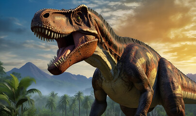 Realistic image of a dinosaur similar to allosaurus