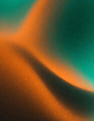 Abstract Artistic Blend of Vibrant Orange and Deep Teal Waves in a Smooth Gradient Transition on a Textured Surface. Vertical Banner Wallpaper Background